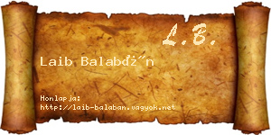 Laib Balabán névjegykártya
